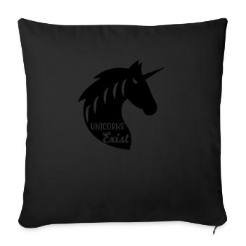 Unicorns exist Unicorn - Sofa pillowcase 17,3'' x 17,3'' (45 x 45 cm) - black - Front