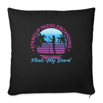 SUP Paddle Board Paddleboard - Housse de coussin décorative 45 x 45 cm - noir - Devant