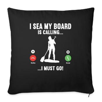 SUP Paddle Board Paddleboarding - Sofa pillowcase 17,3'' x 17,3'' (45 x 45 cm) - black - Front