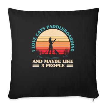 SUP Paddle Board Paddleboard - Housse de coussin décorative 45 x 45 cm - noir - Devant