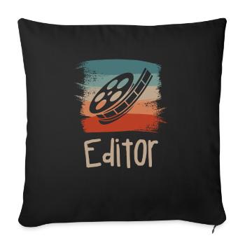 Retro Vintage Classic Editor Editing - Sofakissenbezug 45 x 45 cm - Schwarz - Vorne