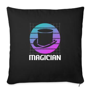Retro Vintage Classic Magician Magic Trick - Sofakissenbezug 45 x 45 cm - Schwarz - Vorne