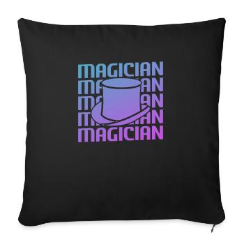 Retro Vintage Classic Magician Magic Trick - Sofakissenbezug 45 x 45 cm - Schwarz - Vorne