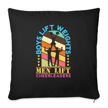 Boys Lift Weights Men Lift Cheerleaders - Sofa pillowcase 17,3'' x 17,3'' (45 x 45 cm) - black - Front