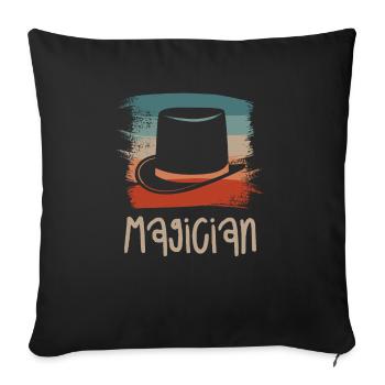 Retro Vintage Classic Magician Magic Trick - Sofakissenbezug 45 x 45 cm - Schwarz - Vorne