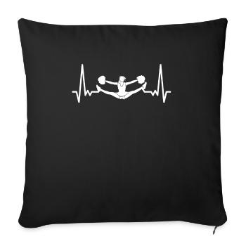 Herzschlag Herzlinie Herzfrequenz Cheerleading - Sofakissenbezug 45 x 45 cm - Schwarz - Vorne