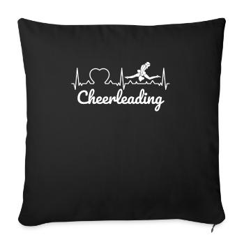 Herzschlag Herzlinie Herzfrequenz Cheerleading - Sofakissenbezug 45 x 45 cm - Schwarz - Vorne