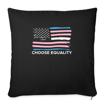 Drapeau des États-Unis Huma Trans LGBT Choose Equality - Housse de coussin décorative 45 x 45 cm - noir - Devant