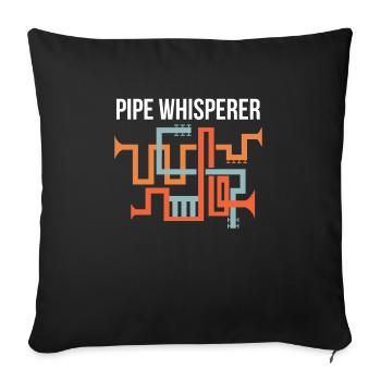 Pipe Whisperer Hydraulic Shirt Gift - Sofa pillowcase 17,3'' x 17,3'' (45 x 45 cm) - black - Front