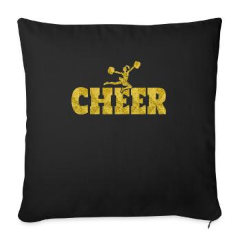 Cheer Shirt Cadeau Cheerleading - Housse de coussin décorative 45 x 45 cm - noir - Devant