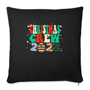 Christmas Crew - Family Vintage Christmas Pajama - Sofa pillowcase 17,3'' x 17,3'' (45 x 45 cm) - black - Front
