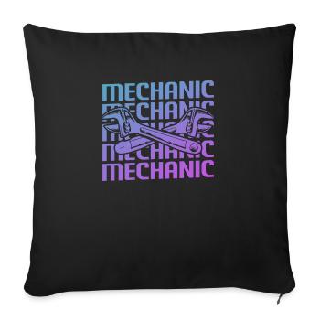 Retro Vintage Classic Mechanic Mechanical - Sofa pillowcase 17,3'' x 17,3'' (45 x 45 cm) - black - Front