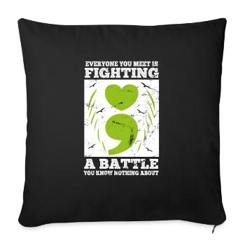 Mental Health Depression Motivation Anxiety Dream - Sofa pillowcase 17,3'' x 17,3'' (45 x 45 cm) - black - Front