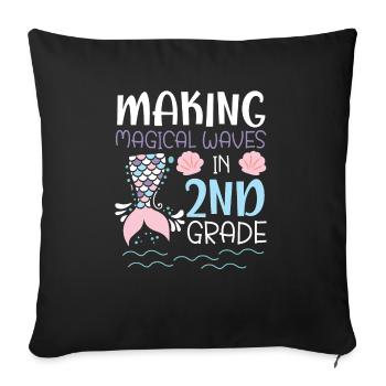 Faire des vagues magiques dans la sirène de 2e année - Housse de coussin décorative 45 x 45 cm - noir - Devant