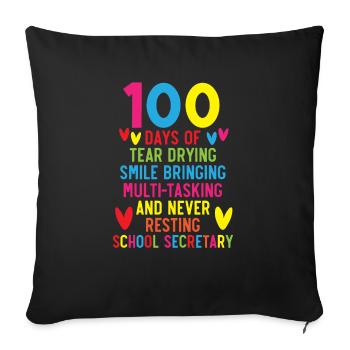 Happy 100th Day Of School Teacher Student Educator - Sofa pillowcase 17,3'' x 17,3'' (45 x 45 cm) - black - Front