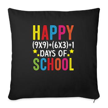 Happy 100th Day Of School Teacher Student Educator - Sofa pillowcase 17,3'' x 17,3'' (45 x 45 cm) - black - Front