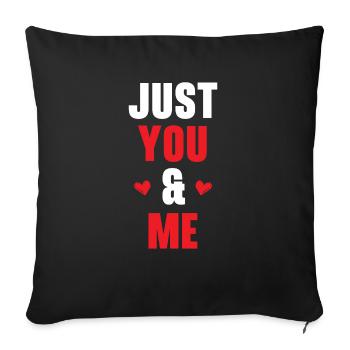 Juste Toi Et Moi Saint Valentin Coeurs Jour Cupidon - Housse de coussin décorative 45 x 45 cm - noir - Devant