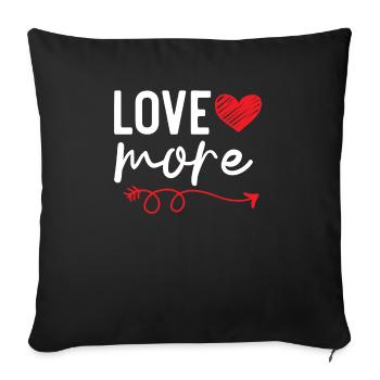 Aimer plus de Saint-Valentin Jour des cœurs Cupidon Amour - Housse de coussin décorative 45 x 45 cm - noir - Devant