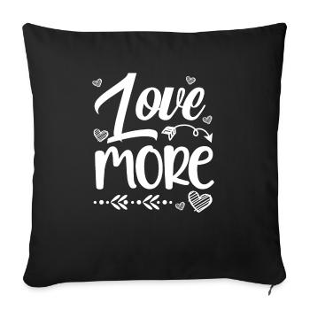Aimer plus de Saint-Valentin Jour des cœurs Cupidon Amour - Housse de coussin décorative 45 x 45 cm - noir - Devant