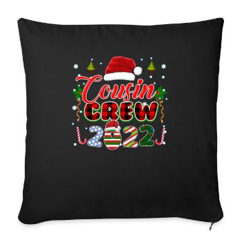 Christmas Design for Cousins Matching Xmas Pajama - Sofa pillowcase 17,3'' x 17,3'' (45 x 45 cm) - black - Front
