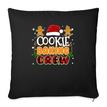 Cookie Baking Crew Famille Pyjama de Noël - Housse de coussin décorative 45 x 45 cm - noir - Devant