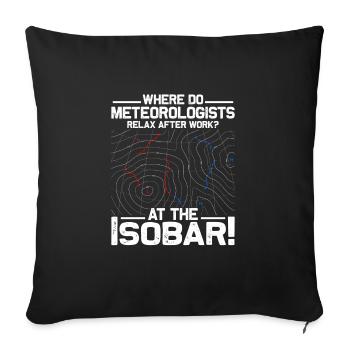 Where Do Meteorologists Relax At The Isobar Weat - Sofa pillowcase 17,3'' x 17,3'' (45 x 45 cm) - black - Front