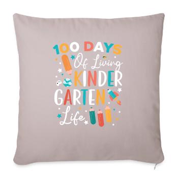 100 Days Of Living Kindergarten Life School - Sofa pillowcase 17,3'' x 17,3'' (45 x 45 cm) - light taupe - Front