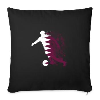 Nationalmannschaft Katar Fußball Weltmeister - Sofakissenbezug 45 x 45 cm - Schwarz - Vorne