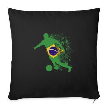 National Team Brazil World Cup - Sofa pillowcase 17,3'' x 17,3'' (45 x 45 cm) - black - Front