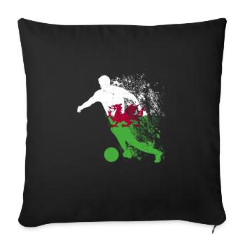 Coupe du monde de l’équipe nationale du Pays de Galles - Housse de coussin décorative 45 x 45 cm - noir - Devant