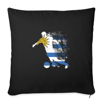 Coupe du monde de l’équipe nationale d’Uruguay - Housse de coussin décorative 45 x 45 cm - noir - Devant