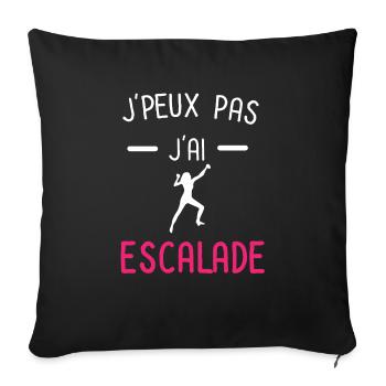 je peux pas j'ai escalade rose - Housse de coussin décorative 45 x 45 cm - noir - Devant