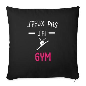 je peux pas j'ai gym rose - Housse de coussin décorative 45 x 45 cm - noir - Devant