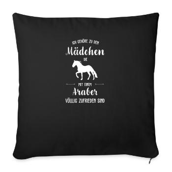 Araber I Pony Pferde Spruch Motiv für Reiterin - Sofakissenbezug 45 x 45 cm - Schwarz - Vorne