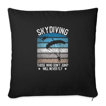 Parachutisme parachutiste - Housse de coussin décorative 45 x 45 cm - noir - Devant