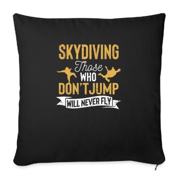 Parachutisme parachutiste - Housse de coussin décorative 45 x 45 cm - noir - Devant