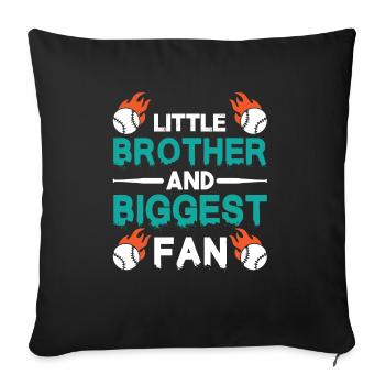 Little brother and biggest fan baseball match - Sofa pillowcase 17,3'' x 17,3'' (45 x 45 cm) - black - Front