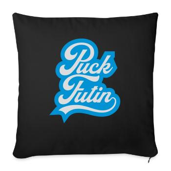 puck futin logo design - Sofa pillowcase 17,3'' x 17,3'' (45 x 45 cm) - black - Front