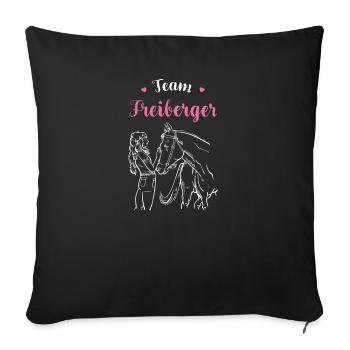 Freiberger I Pony Horse Saying Motif for Rider - Sofa pillowcase 17,3'' x 17,3'' (45 x 45 cm) - black - Front