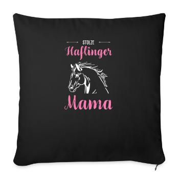 Haflinger I Pony Horse Slogan Motif for Rider - Sofa pillowcase 17,3'' x 17,3'' (45 x 45 cm) - black - Front