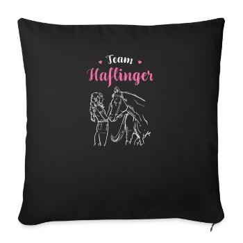 Haflinger I Pony Horse Slogan Motif for Rider - Sofa pillowcase 17,3'' x 17,3'' (45 x 45 cm) - black - Front