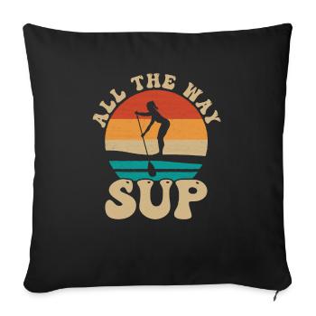 SUP Paddle Board Paddleboarding - Sofa pillowcase 17,3'' x 17,3'' (45 x 45 cm) - black - Front