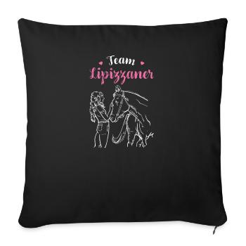 Lipizzaner I Pony Horse Saying Motif for Rider - Sofa pillowcase 17,3'' x 17,3'' (45 x 45 cm) - black - Front