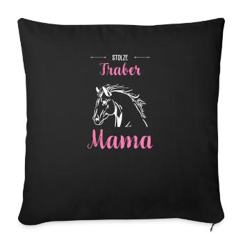 Traber I Pony Horse Saying Motif for Rider - Sofa pillowcase 17,3'' x 17,3'' (45 x 45 cm) - black - Front
