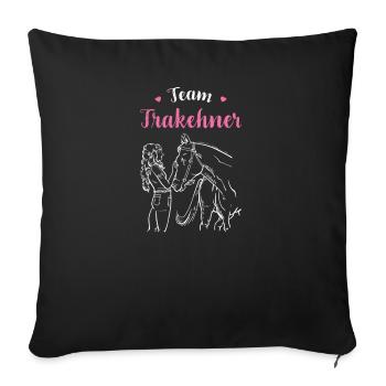 Trakehner I Pony Horse Saying Motif for Rider - Sofa pillowcase 17,3'' x 17,3'' (45 x 45 cm) - black - Front
