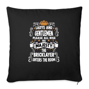 Maurer T Funny Saying Motif Maurer - Sofa pillowcase 17,3'' x 17,3'' (45 x 45 cm) - black - Front