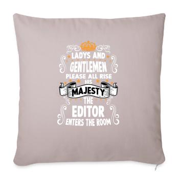 Éditeur T drôle disant Motif Editor - Housse de coussin décorative 45 x 45 cm - taupe clair - Devant