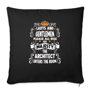 Architect T funny saying motif architect - Sofa pillowcase 17,3'' x 17,3'' (45 x 45 cm) - black - Front