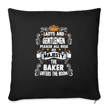 Boulanger T drôle de dicton motif boulanger - Housse de coussin décorative 45 x 45 cm - noir - Devant