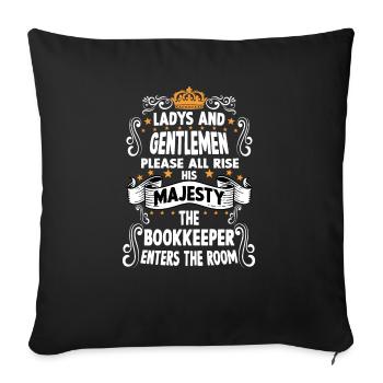 Buchhalter T witziges Spruch Motiv Buchhalter - Sofakissenbezug 45 x 45 cm - Schwarz - Vorne